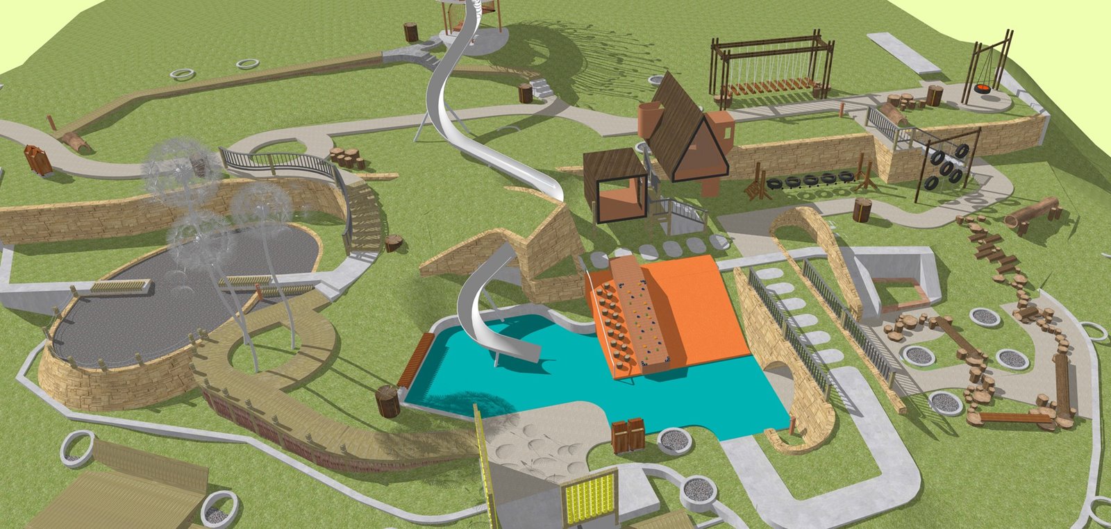 Massing model of the playground